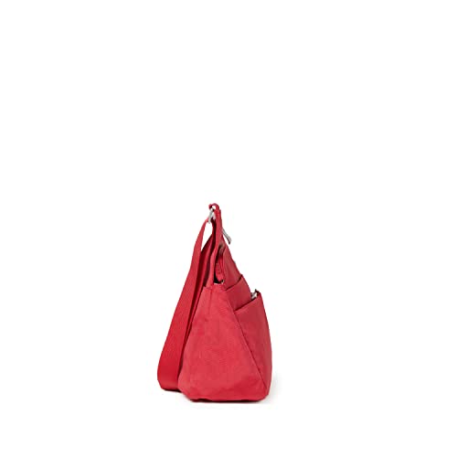 Baggallini Crossbody Travel Bag 11x8.5 Lightweight Water-resistant Nylon Handbag - color: Apple