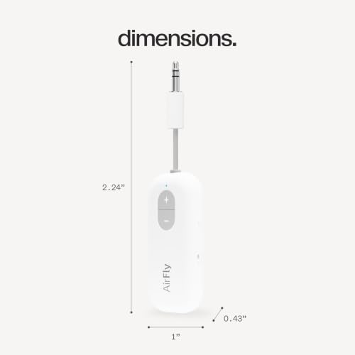 Twelve South AirFly SE, Bluetooth Wireless Audio Transmitter Adapter, White - color: White, style: AirFly SE