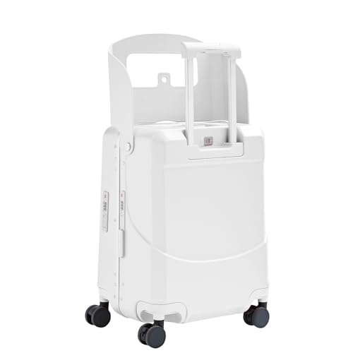 TABU 20" Front Opening Luggage with Foldable Seat, White - color: White