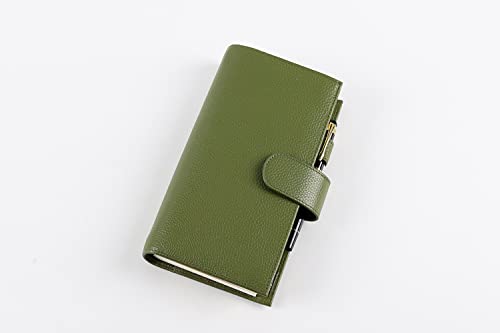 Moterm Companion Traveler's Notebook Cover - Upgraded Design with Back Pocket (Standard Size, Pebble-Olive) - color: Pebbled-olive, size: Standard