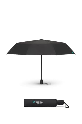 Coolibar Unisex Sanya Compact Umbrella - UPF 50+ Sun Protection - Cabana - color: Matte Black