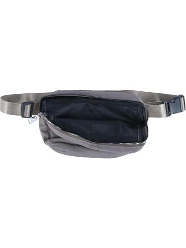 CTM Nylon Rectangle Belt Bag, Gray - color: Gray