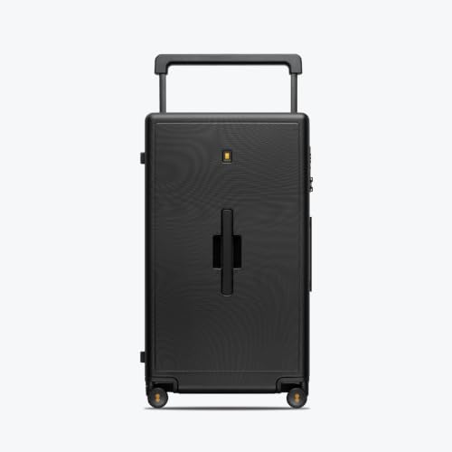 LEVEL8 Voyageur Wide Handle Luggage Airline Approved, 28 Inch Luggage with Spinner Wheels, Hardshell Large Checked Suitcases for Women Men with Tsa Lock, Black - color: Black, size: 28Inch