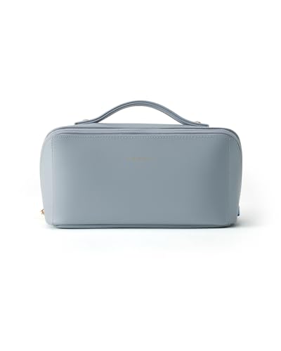 EACHY Travel Makeup Bag for Women, Flat Open Cosmetic Bag, Blue, Medium - color: A - Blue, size: Medium