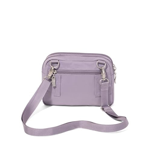 Baggallini Triple Zip with Front Wallet/Trifecta RFID Wallet Crossbody - color: Lilac