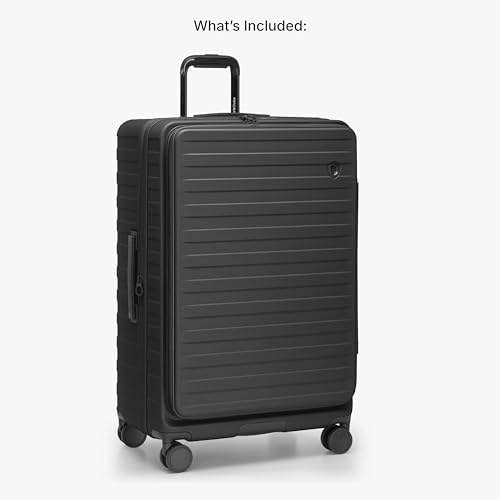 Traveler's Choice Novia Top Opening Expandable Polycarbonate Luggage with Spinner Wheels, Black, 30-Inch Large - color: Black, size: 30-Inch Large