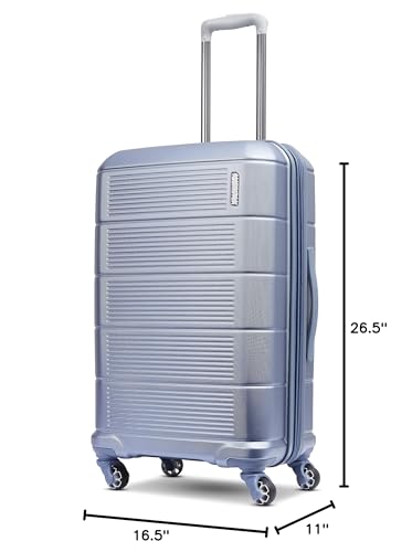 American Tourister Stratum 2.0 Expandable Hardside Luggage with Spinner Wheels, 24" SPINNER, Slate Blue - color: Slate Blue, size: 24-Inch Checked-Medium