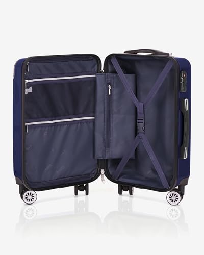 Coolife Luggage, Lightweight and Durable Hardshell, 20 in, navy new - color: navy new, size: S(20in)