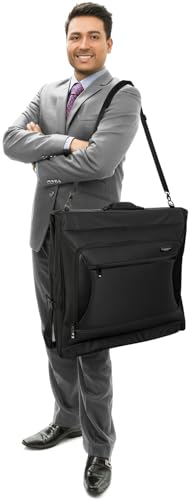 WallyBags Solutions 45" Premium Garment Bag with shoulder strap and pockets - size: 45-Inch