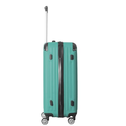 3-Piece Luggage Set 3 (20"/24"/28"), Hardside Suitcases with 8 Spinner Wheels, Scratch-Resistant ABS Shell, set2, set3 Travel Suitcase, TSA Lock (Ribbed Surface, Fresh Green) - color: Fresh Green, style: Ribbed Surface
