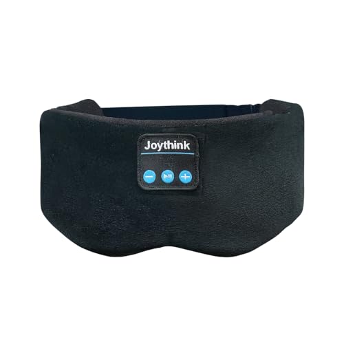 Joythink Weighted Eye Masks Bluetooth Sleep Mask Headphones Silk Wireless Bluetooth Headband for Side Sleepers Blackout for Airplane Travel Men Women Black - color: Black