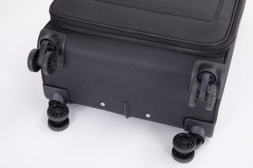 5-Piece Polyester Softshell Spinner Luggage Set, Black - color: B * Black