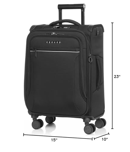 Verage Toledo Carry On Luggage Softside Expandable Suitcase with Spinner Wheel (20-Inch, Black) - color: Black, size: Carry-On 20-Inch