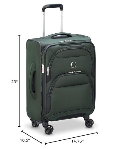 DELSEY PARIS Sky Max 2.0 Softside Expandable Luggage with Spinner Wheels, Green, Carry-on 21 Inch - color: Green, size: Carry-on, 21 Inch