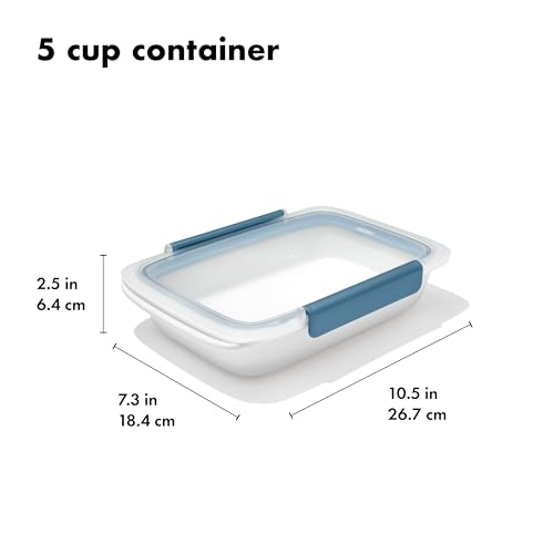OXO Good Grips Prep & Go Food Storage Container - 5 Cups, Ocean Blue - color: Ocean Blue, style: 5 Cup Container