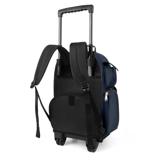 20" 2-in-1,Wheeled Travel Luggage Bag w/Telescopic Handle - color: JH-2560-Blue-20
