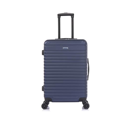 InUSA DEEP Luggage with GEL Handle | Spacious Traveling Suitcases, Travel Suitcase with Dual Spinner Wheels and Studs | 24 Inch Medium Hardside Luggage | Blue - color: Blue, size: 24 Inch