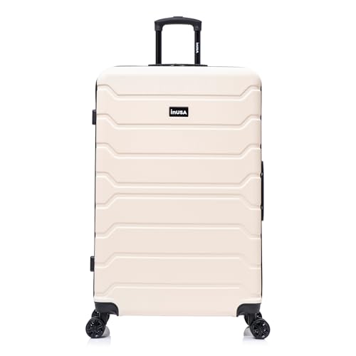 InUSA TREND Luggage with Spinner Wheels | Durable lightweight Hardside Suitcase, Travel Bag with Handle and Trolley | 32-inch Extra-Large Checked luggage | Sand - color: Sand, size: 32 Inch