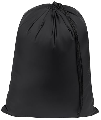 Drawstring Bag - UltraLight Nylon Cinch and Ditty Pouch For Home, Office, Outdoor (5 pack, Black) (Black, 9 x 12 inch) - size: 9 x 12 inch