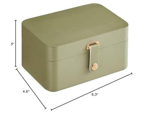 SONGMICS Travel Jewelry Organizer, 2-Layer Portable Jewelry Box Case - color: Laurel Green