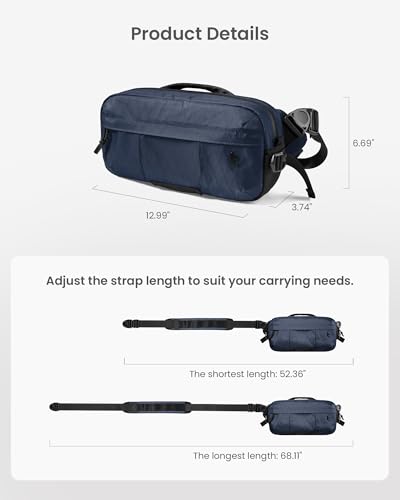 tomtoc 5.5L X-Pac Sling Crossbody Bag for Nintendo Switch 2/ROG Xbox Ally X - color: X-pac Blue