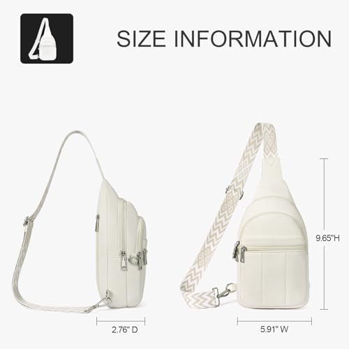 Puffer Sling Bag for Women RFID Anti Theft Crossbody Purse - color: Beige