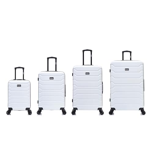 InUSA TREND Luggage with Spinner Wheels | Durable Lightweight Hardside Suitcase, Travel Sets with Handle and Trolley | (20in, 24in, 28in, 32in) 4 Piece Set | White - color: White, size: 4-Piece Set (Carry-on, Medium, Large, Extra-Large)