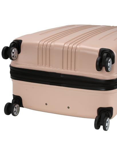 Rockland London Hardside Expandable Spinner Wheel Luggage, Checked Large 28", Champagne - color: Champagne, size: Checked 28"
