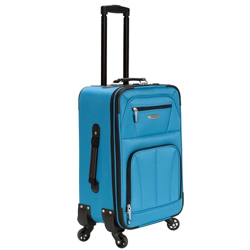 Rockland Pasadena Expandable Spinner Carry-on 19", Turquoise - color: Turquoise