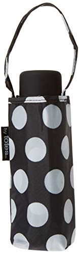 totes Kompakter Regenschirm mit automatischem Öffnen und Schließen, mit NeverWet und Sonnenschutz - color: Black White Polka Dot, size: One Size