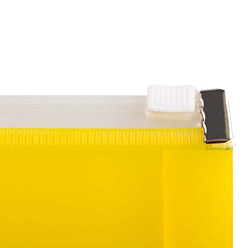 JAM PAPER Plastic Envelopes with Zip Closure - #10 Booklet Wallet - 4 1/8 x 9 1/2 - Yellow - 12/Pack - color: Yellow, size: #10 Business Size