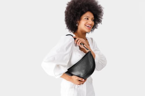 Portland Leather Goods Koala Sling Bag - Adjustable Full-Grain Leather - color: Pebbled Black, size: Large