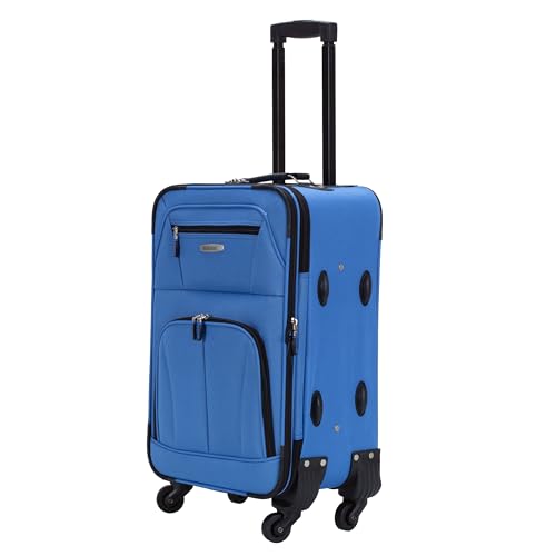 Rockland Pasadena Expandable Spinner Carry-on 19", Blue - color: Blue
