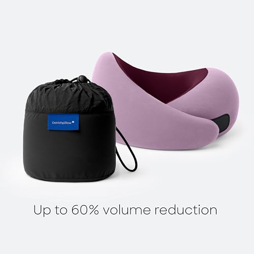 Ostrichpillow GO Travel Pillow, 360° Memory Foam Support, Soft & Washable - color: Dusk