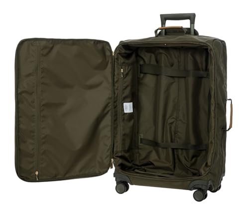 Bric's X Travel - 스피너 휠이 있는 휴대용 수하물 가방 - 53.3cm(21인치) 및 76.2cm(30인치) - 럭셔리 수하물 가방, 올리브, 블랙 - color: 올리브, size: Checked-Medium