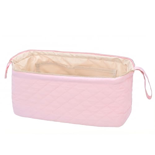 TeeYee Nylon Hair Tools Travel Bag for Dyson Airwrap Quilted Toiletry Bag - color: Pink