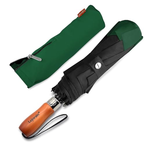 54 Inch Large Folding Golf Umbrella Windproof Portable Automatic Open Close - color: 04.Dark Green