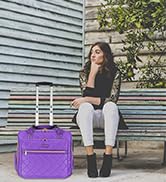 Ytonet Rolling Briefcase for Women, 17.3 In Rolling Laptop Bag, Purple - color: Purple, size: Large