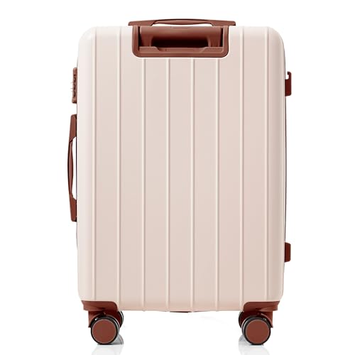 Travel Luggage Set 3 Piece, Premium ABS Hardshell Suitcase with TSA Lock, 20/24/28 Inch Lightweight Spinner Wheels, Durable Lightweight Carry On Bag Sets - color: B - Ivory