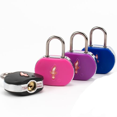 Safe Skies 4-Pack 4-Color Family TSA Luggage Key Lock - color: TS003F4