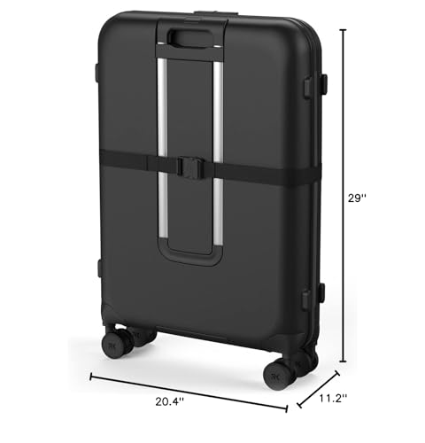 ROLLINK Foldable Flex 360 Large Checked Suitcase 29” – Hardshell Luggage, Double Spinner Wheels, TSA Lock, Lightweight & Durable Travel Case – Scratch, Water & Impact Resistant (Black) - color: Black, size: Checked-Large 29-Inch