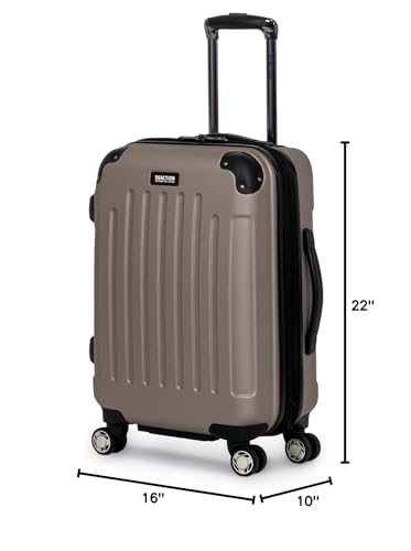 Kenneth Cole REACTION Renegade Luggage Expandable 8-Wheel Spinner Lightweight Hardside Suitcase, Champagne, 20-Inch Carry On - color: Champagne, size: 20-Inch Carry On