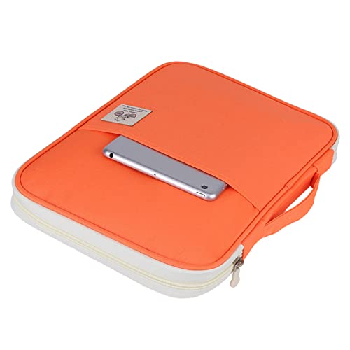 A4 Document Bags, 13.8×9.8×1.4in Multi‑Pocket File Folder Bag (Orange) - color: Orange