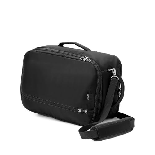 Securtex® Classic Anti-Theft Convertible Travel Backpack - 11x17” Carry-On, Fits 16” Laptop, Locking Zippers, Expandable - color: Black