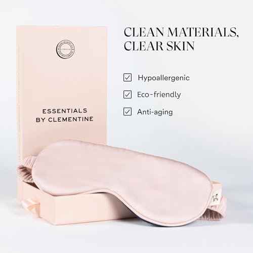 Mulberry Silk Sleep Mask by Clementine, Pink Silver Ion Blackout Eye Mask - color: Ballet Pink