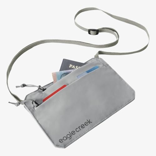 Eagle Creek Undercover RFID Neck Wallet – Lightweight Travel Security with RFID Blocking – Hidden, Adjustable Strap - color: 367 Storm Grey