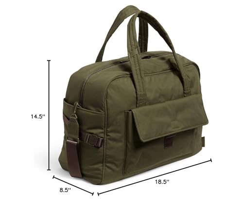 Vera Bradley Cotton Utility Travel Bag - color: Climbing Ivy Green - Recycled Cotton