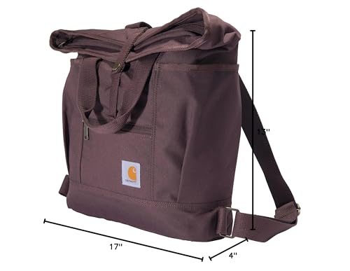 Carhartt Convertible Backpack Tote, Durable Tote Bag with Adjustable Backpack Straps and Laptop Sleeve, Wine - color: Wine