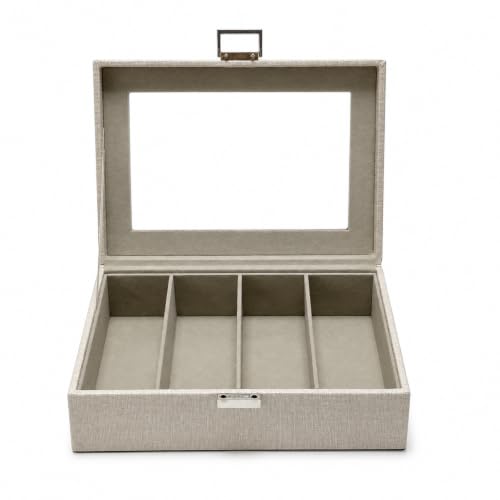 UnionPlus Vegan Leather Multi-Slots Sunglasses Eyeglasses Organizer - color: Beige, size: 4-Slots