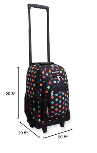 Everest Wheeled Backpack with Pattern, Polkadot, One Size - color: Polkadot